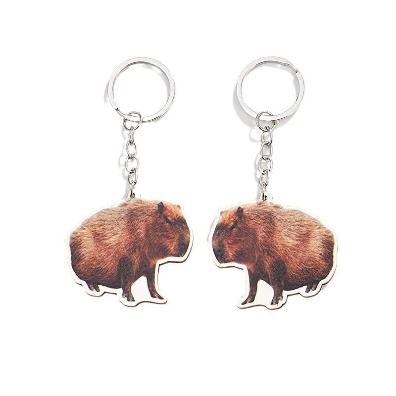 Wholesale Water Porpoise Wooden Cartoon Animal Keychain